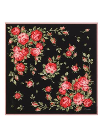 Dolce & Gabbana Sjaal met bloemenprint - Zwart