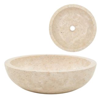 Berkfield Home Sink 40x12 cm Marble Cream