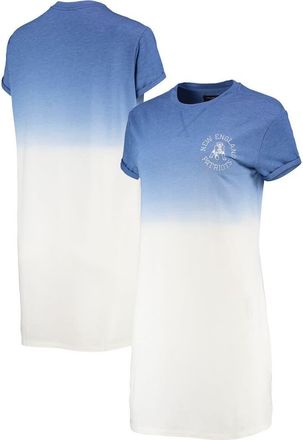 Junk Food Womens Junk Food Heathered Royal/White New England Patriots Ombre Tri-Blend T-Shirt Dress in Heather Royal at Nordstrom, Size Xx-Large
