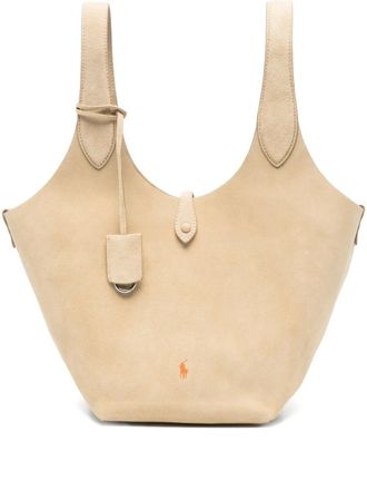 Polo Ralph Lauren leather tote bag - women - Calf Suede/Calf Leather - One Size - Neutrals
