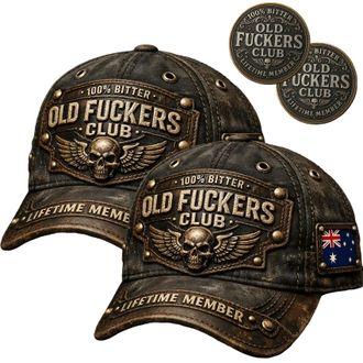 Generic Old Fuckers Club Vintage Baseball Cap - Adjustable Embroidered 3D Raised Retro, 100% Bitter Lifetime Member Adjustable Distressed Hat, Old Fuckers Clu
