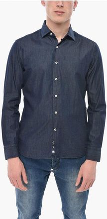 Alessandro Gherardi Lightweight Denim Shirt with Spread Collar size 41