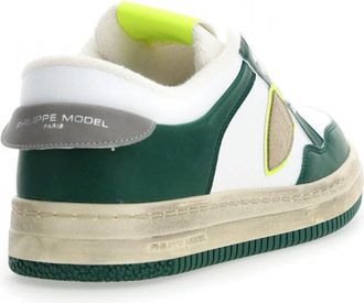 Philippe Model Mens Lyon Low Sneaker Green Leather