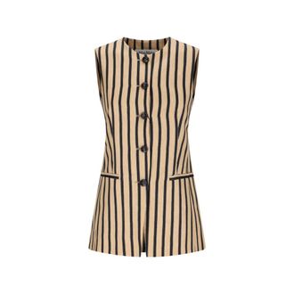Max Mara Vests, female, Beige, Size: 2XS Rodeo Sleeveless Jacket