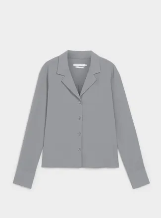 Contemporaine Womens Flowy notch-collar shirt