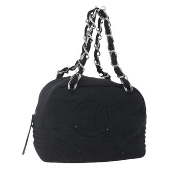 Chanel Pre-owned Vintage Schoudertas - Dames - Pre-owned - Zwart - Maat: ONE Size Katoen