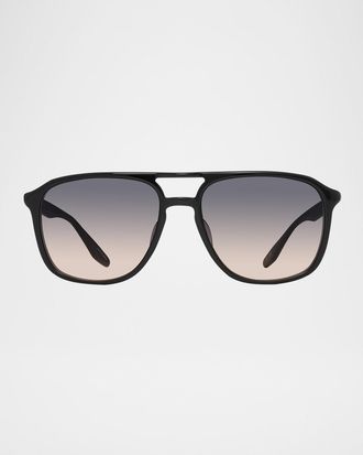 Barton Perreira Men & apos;s Gyalis Plastic Rectangle Sunglasses