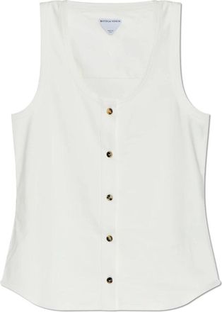 Bottega Veneta Top met sluiting - Dames - Tops zonder mouwen - Wit - S - Katoen - Tops