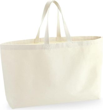 Westford Mill W696 Oversized Canvas Tote Bag - Natural