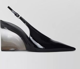Alaia leather slingback mules