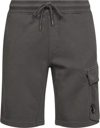 C.P. Company Cotton Diagonal Fleece Cargo Shorts - Heren - Korte Broeken - Grijs - XL - Katoen - Korte Broeken