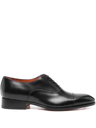 Santoni Leren Oxford schoenen - Zwart