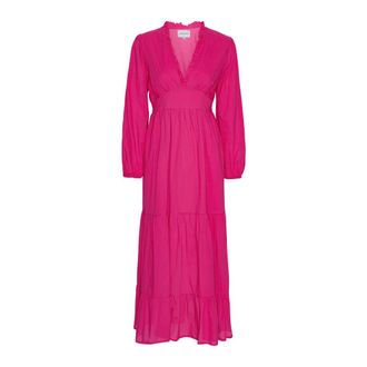 Americandreams Umi Long Solid Cotton Dress - Dames - Casual kleedjes - Roze - L - Katoen - Kleedjes