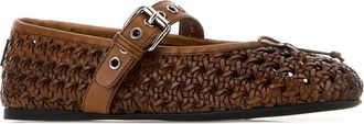 Miu Miu Womens Ballerina Brown Calf