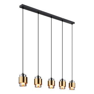 Globo Lighting L&aacute;mpara Colgante - Milley - Lat&oacute;n Negro - Vidrio - Gran - Globo