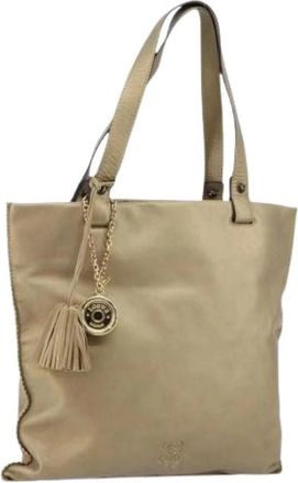 Loewe Pre-owned Leren Tote - Dames - Vintage Shopper - Beige - ONE Size - Leer - Vintage