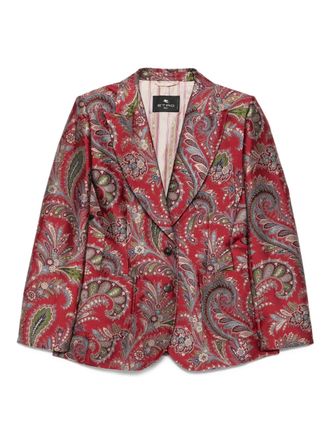 Etro paisley-pattern single-breasted blazer - Red
