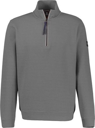 Lerros Sweatshirt LERROS Troyer in Sweatqualit&auml;t aus Strickmaterial, Herren, Gr. 4XL, basalt grau, 90% Baumwolle, 10% Polyester, Sweatshirts Sweatshirt