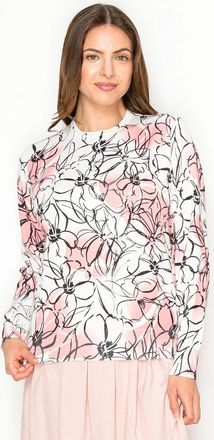 YAL New York Soft Pink Sketch Floral Top