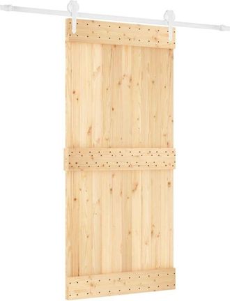 vidaXL Puerta Corredera Con Herrajes Madera Maciza De Pino 95x210 Cm Vidaxl