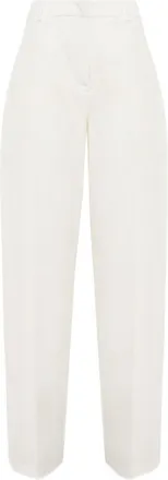 Blugirl White Straight-Leg Trousers With Pressed Crease And Functional Pockets