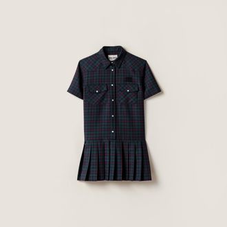 Miu Miu Pleated plaid mini-dress