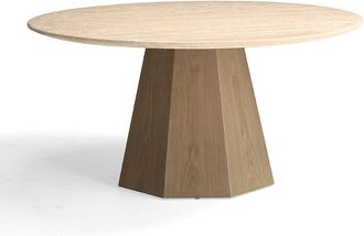 Frontgate Paros Dining Table - Travertine/Willow, 48 - Frontgate