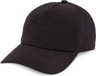 Balmain Cappello da baseball Signature con ricamo - Nero