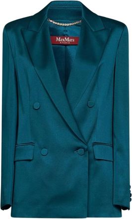 Max Mara Jassen, Dames, Blauw, S, Blazer