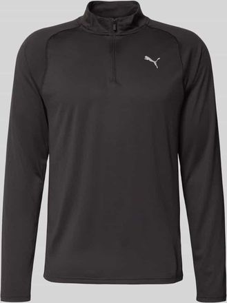 Puma Langarmshirt mit Stehkragen und Rei&szlig;verschluss in Black, Gr&ouml;&szlig;e XXL