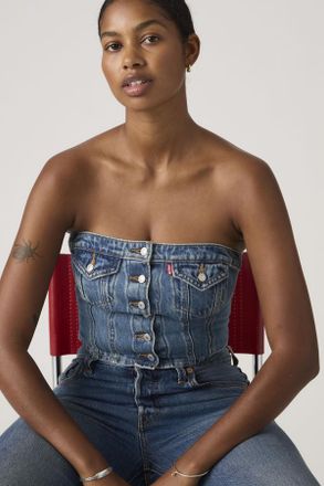 Levi's Top Denim Tube Lightweight - Mujer - L - Azul / All Over Blue