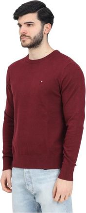 Tommy Hilfiger Crew Neck Sweater - Heren - Ronde hals truien - Rood - L - Katoen - Truien & Vesten