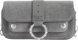 Zadig&Voltaire Kate Wallet Suede - Dames - Schoudertassen - Grijs - ONE Size - Katoen - Tassen