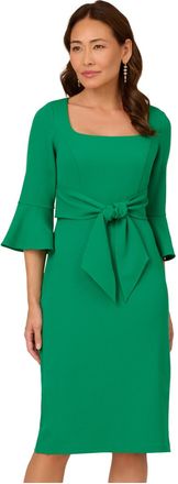 Adrianna Papell Womens Bell Sleeve Tie Front Dress - Green - Size 22 UK