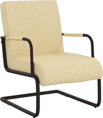 vidaXL Silla Voladiza Cuero Sint&eacute;tico Crema Vidaxl