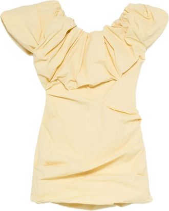 Paris Georgia Abito corto Rio con maniche a palloncino - Giallo