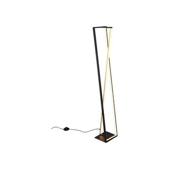 Trio Edge Piantana Led 26w 2950lm, 2300+3000+4000k Rettangolare Nero E Ottone Satinato Dimmerabile H. 124cm