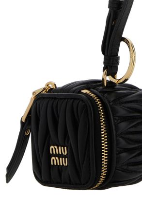 Miu Miu Nero Acciaio-Agnello Portachiavi Keychains