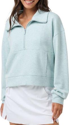 Travis Mathew Skyloft Half Zip Top in Heather Ether at Nordstrom Rack, Size X-Large