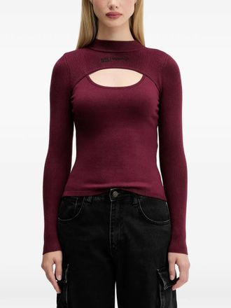 Karl Lagerfeld Ribgebreide uitgesneden trui - Rood