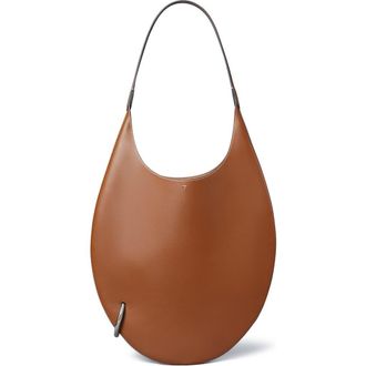 Tory Burch Pierced Soft Leather Shoulder Bag in Aged Tan at Nordstrom