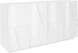 Dmora Aparador efecto madera blanco brillo 162x44h86 cm