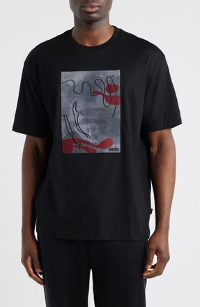 BOSS Tames Cotton Graphic T-Shirt in Black at Nordstrom, Size Xx-Large