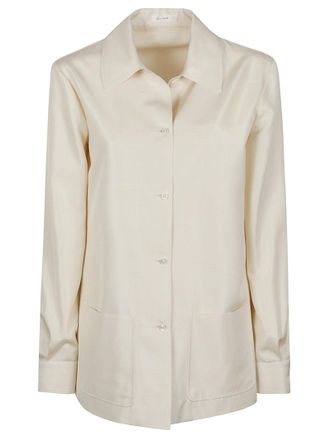 The Row Lucetta Silk Front Button Shirt