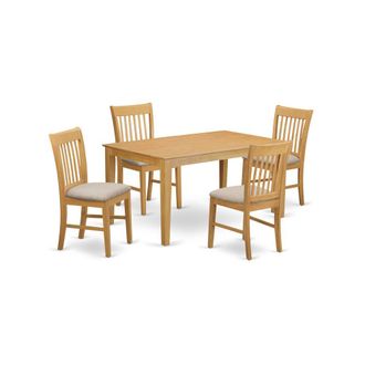 East West Furniture CANO5-OAK-C 5 PC Table set - Dining Table and 4 Dining Chairs