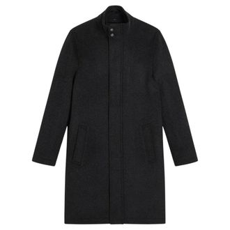 Ted Baker Ederson Wollen Blend Jas Met Trechterhals, Grijs