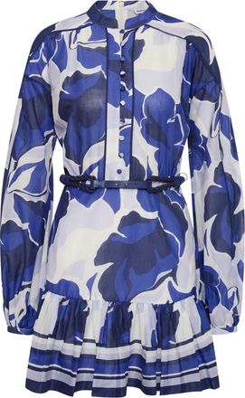 Rebecca Vallance Paros mini-jurk met bloemenprint en ceintuur - Blauw