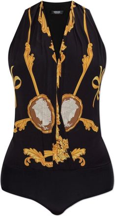 Versace Dames, Tops, Zwart, Maat: 3XS Zijde
