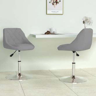 vidaXL Sillas De Comedor Giratorias 2 Uds De Terciopelo Gris Claro Vidaxl