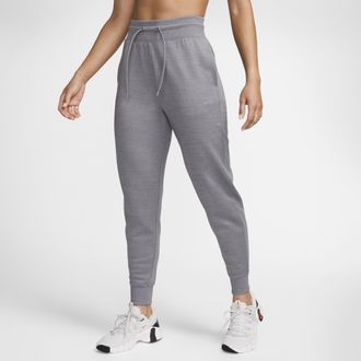 Nike Womens Therma-FIT One High-Waisted 7/8 Jogger Pants in Grey | FB5431-091